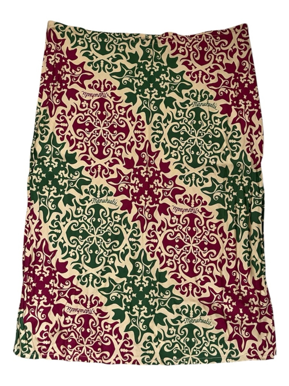 MANUHEALI’I kukui quilt print skirt ~ tag size medium ~ 100% rayon